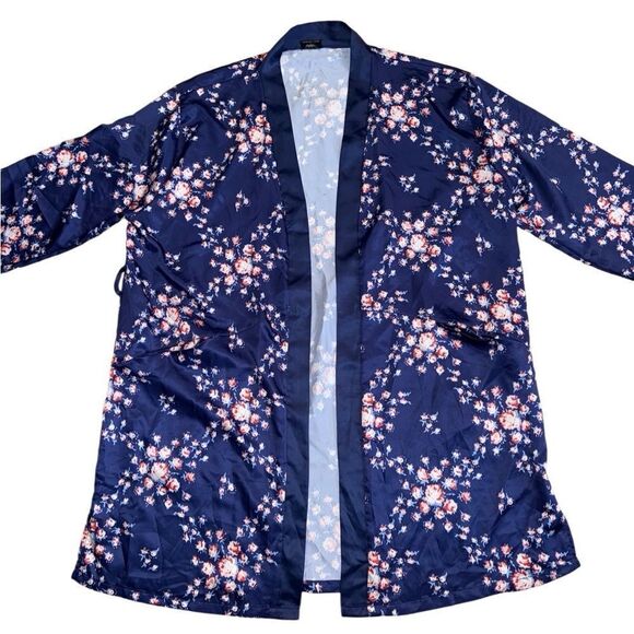 Morgan Lane x Fab Fit Fun Allie Robe - Navy Floral- Size Large/ X Large - Picture 8 of 9